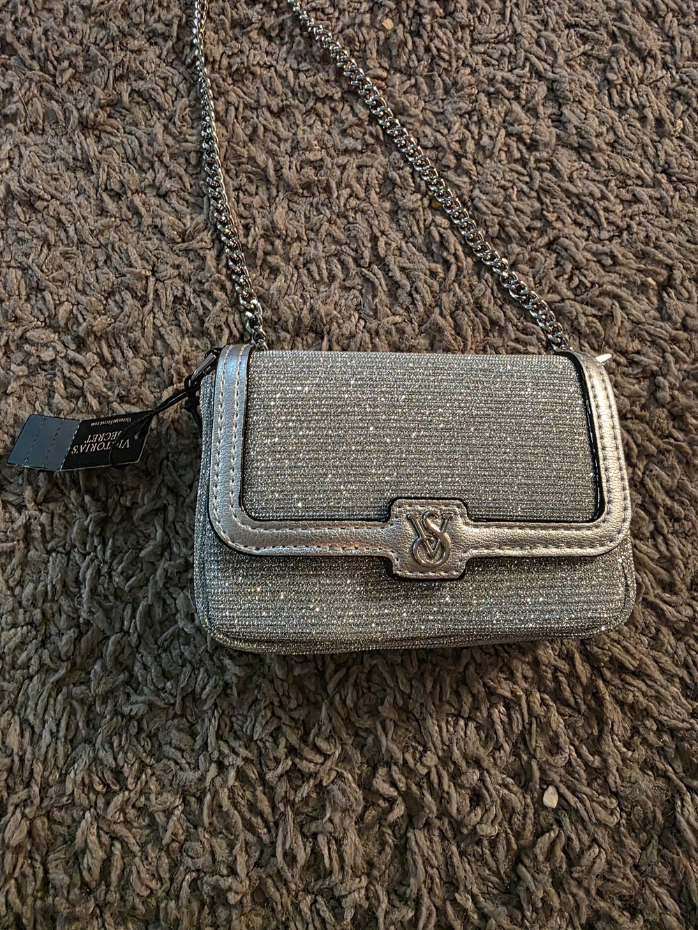 Silver Glitter Chain Crossbody Bag - Unknown Brand - Picture 2 of 4